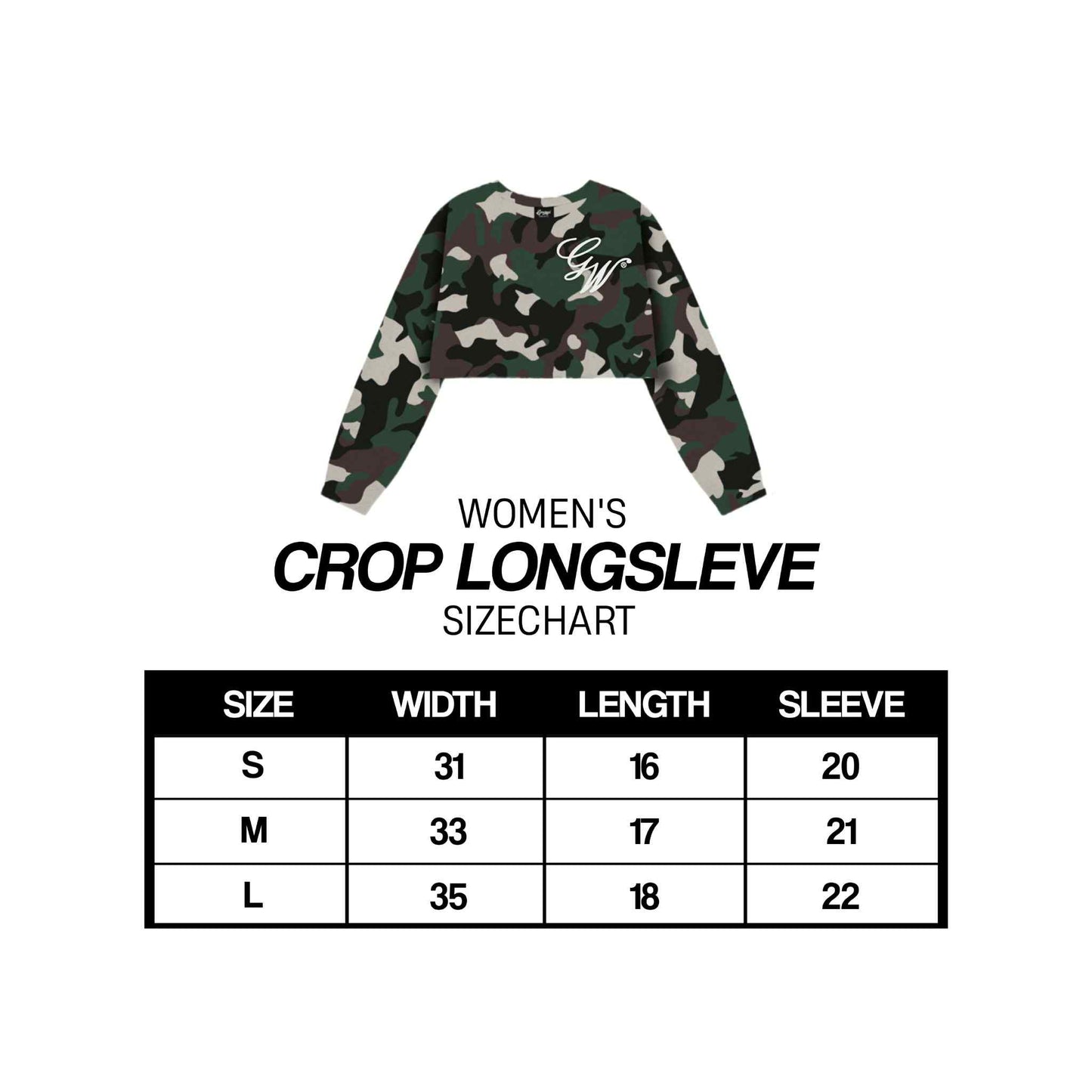 CAMOU V4 WOMEN'S CROPPED LONGSLEEVES (fully embroided)