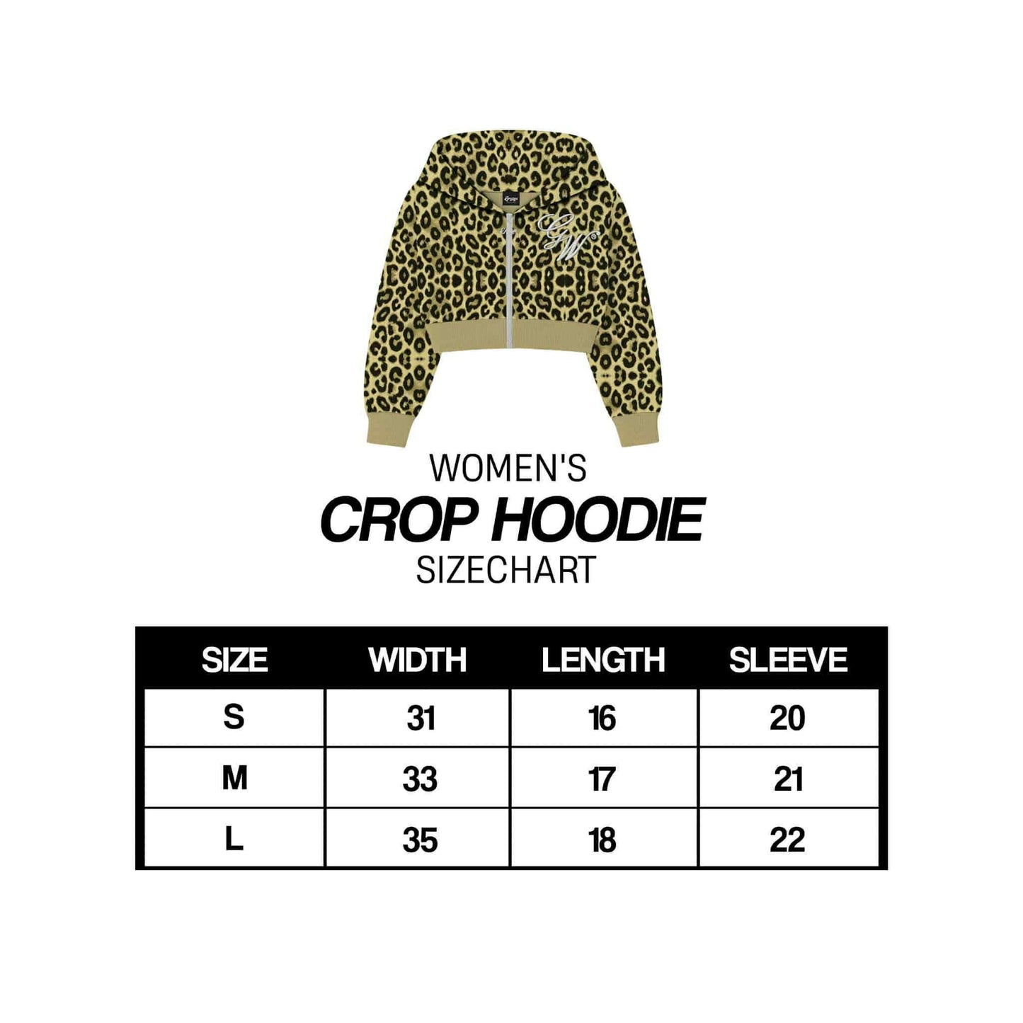 LEOPARD WOMEN'S CROP HOODIE