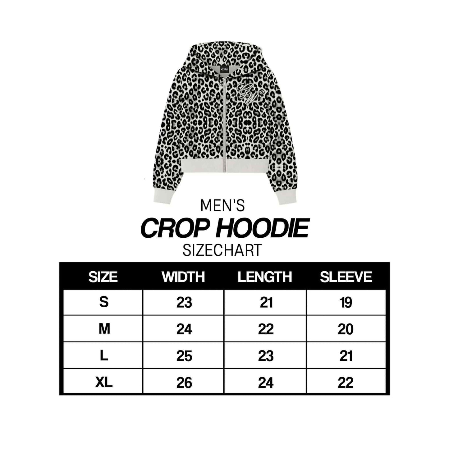 LEOPARD MEN'S CROP HOODIE
