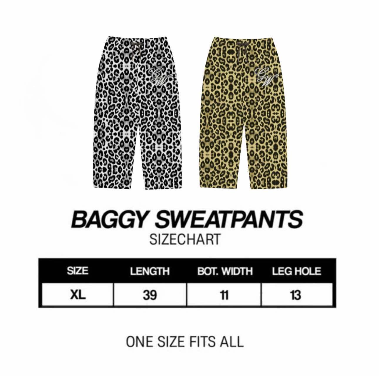 LEOPARD BAGGY SWEATPANTS