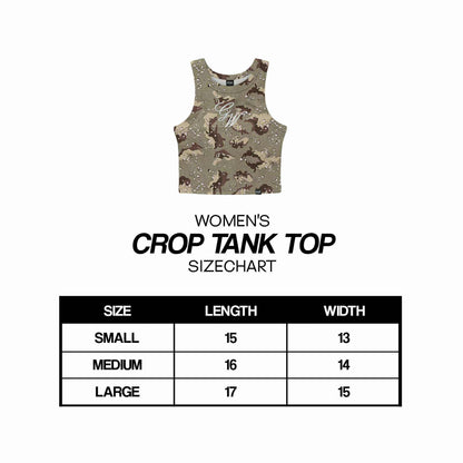 CAMOU BROWN CROPTOP WOMENS (fully embroid)