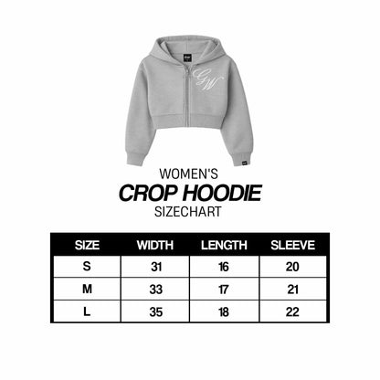WOMEN'S CROP HOODIE (Full Zipped)