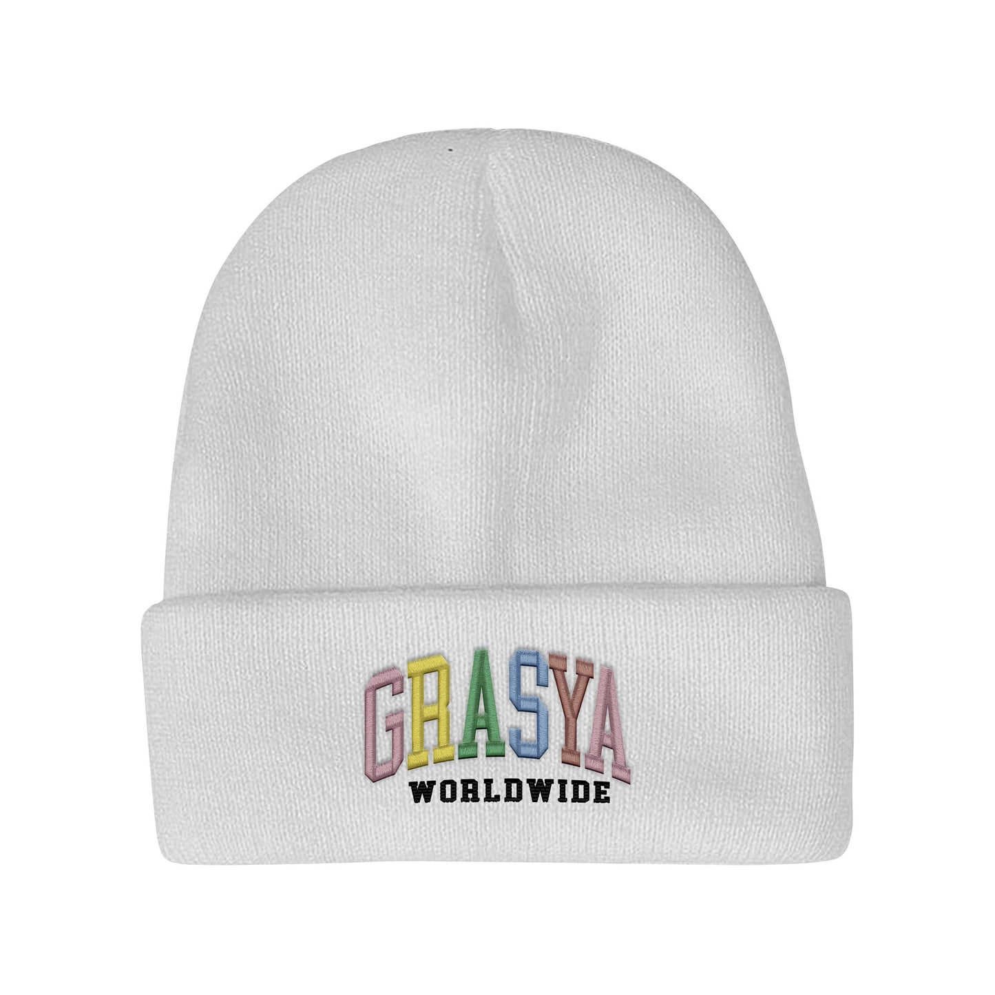 Multi-Color Arc Beanie White
