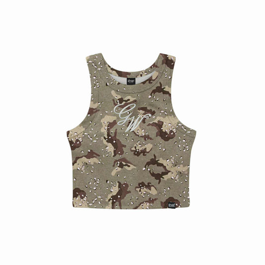 CAMOU BROWN CROPTOP WOMENS (fully embroid)