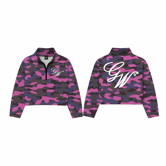 PURPLE CAMOU QUATERZIP