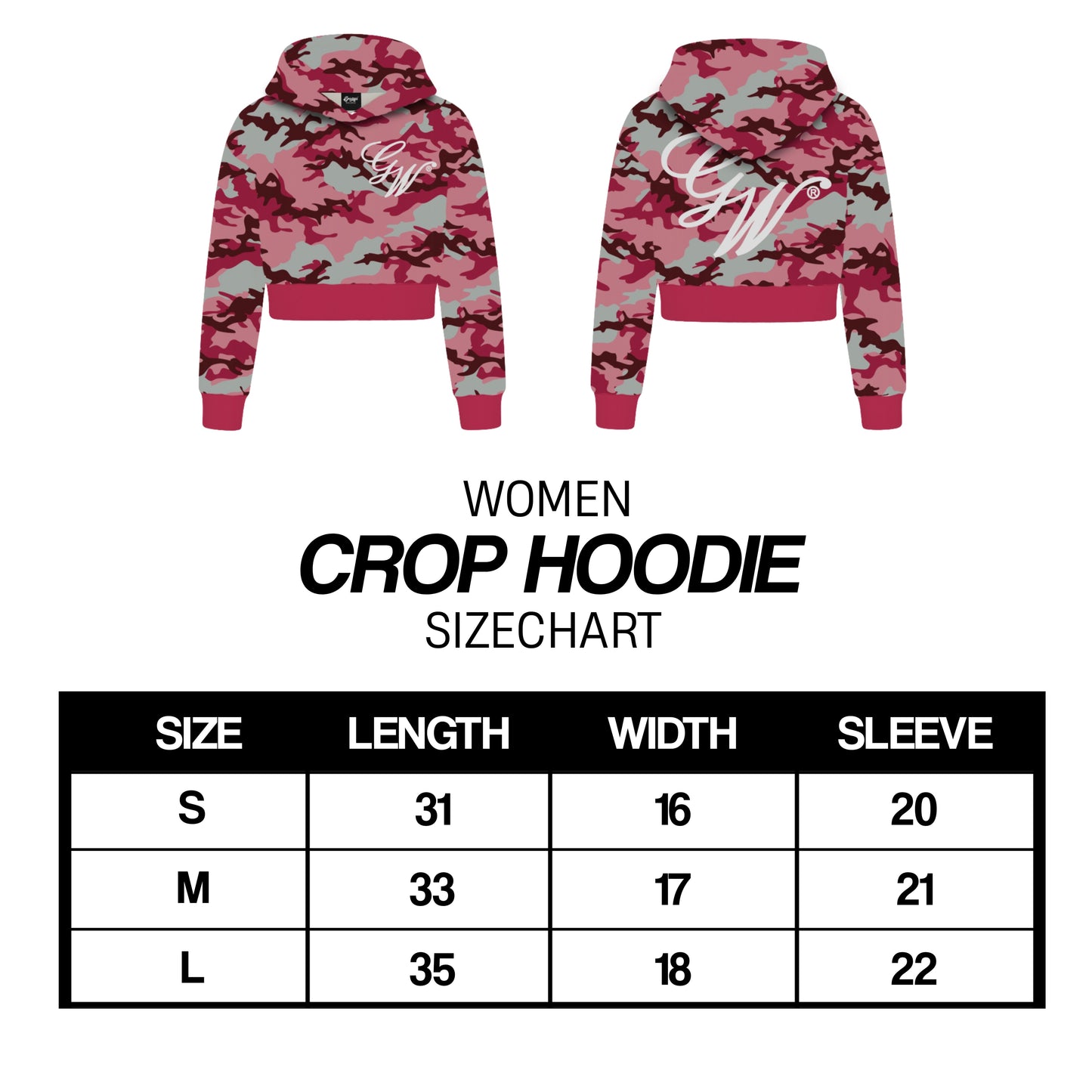 WOMEN'S CAMOU V2 CROP HOODIE