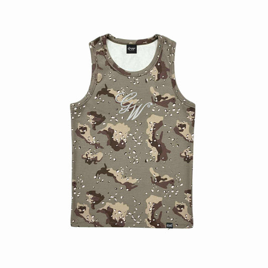 CAMOU BROWN TANKTOP MENS (fully embroid)