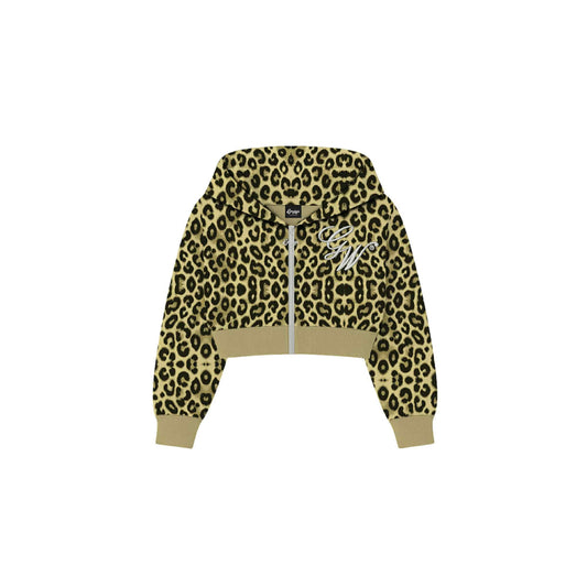 LEOPARD WOMEN'S CROP HOODIE