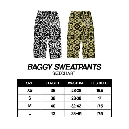 LEOPARD BAGGY SWEATPANTS