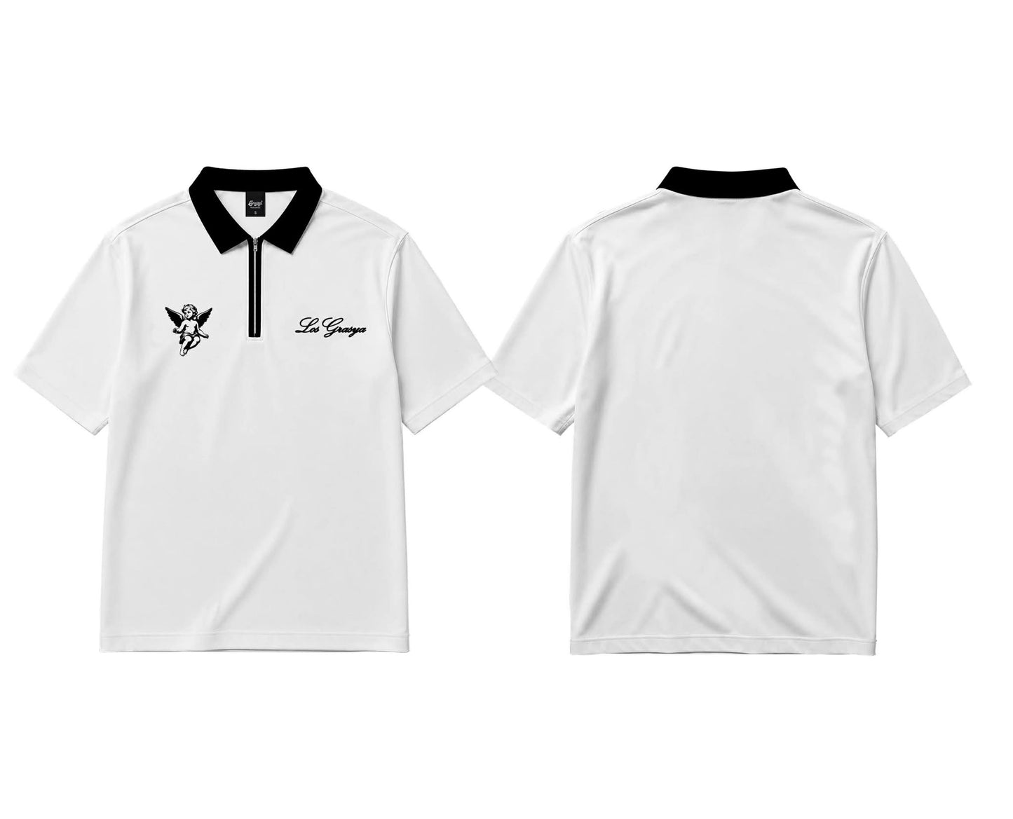 Los Grasya University Polo White Short Sleeve