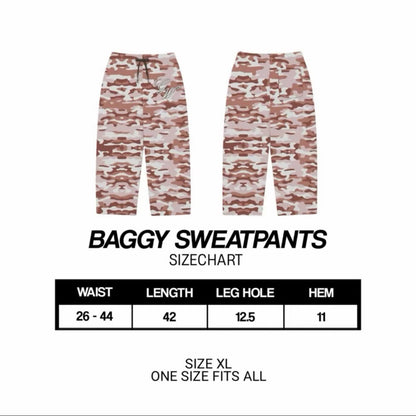 CAMOU PINK BAGGY SWEATPANTS