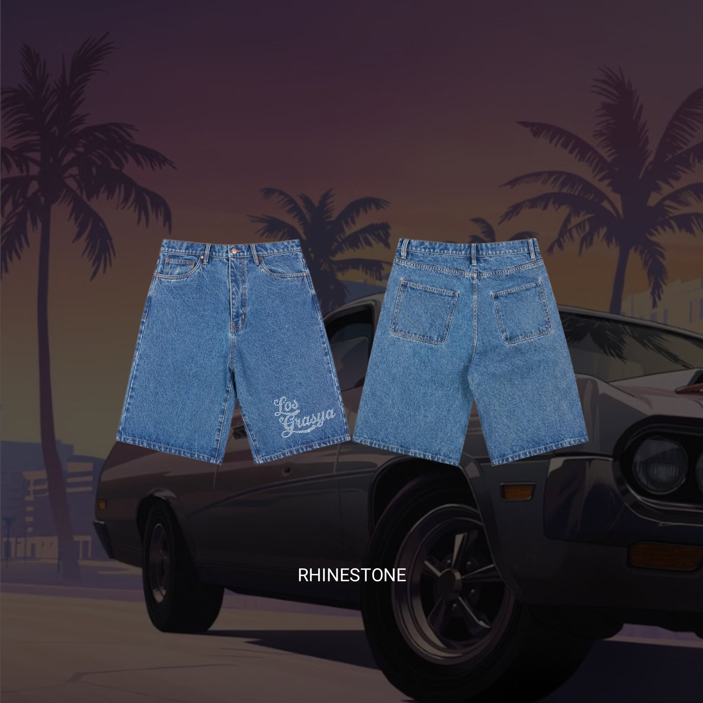 DENIM SHORTS (RHINESTONES)