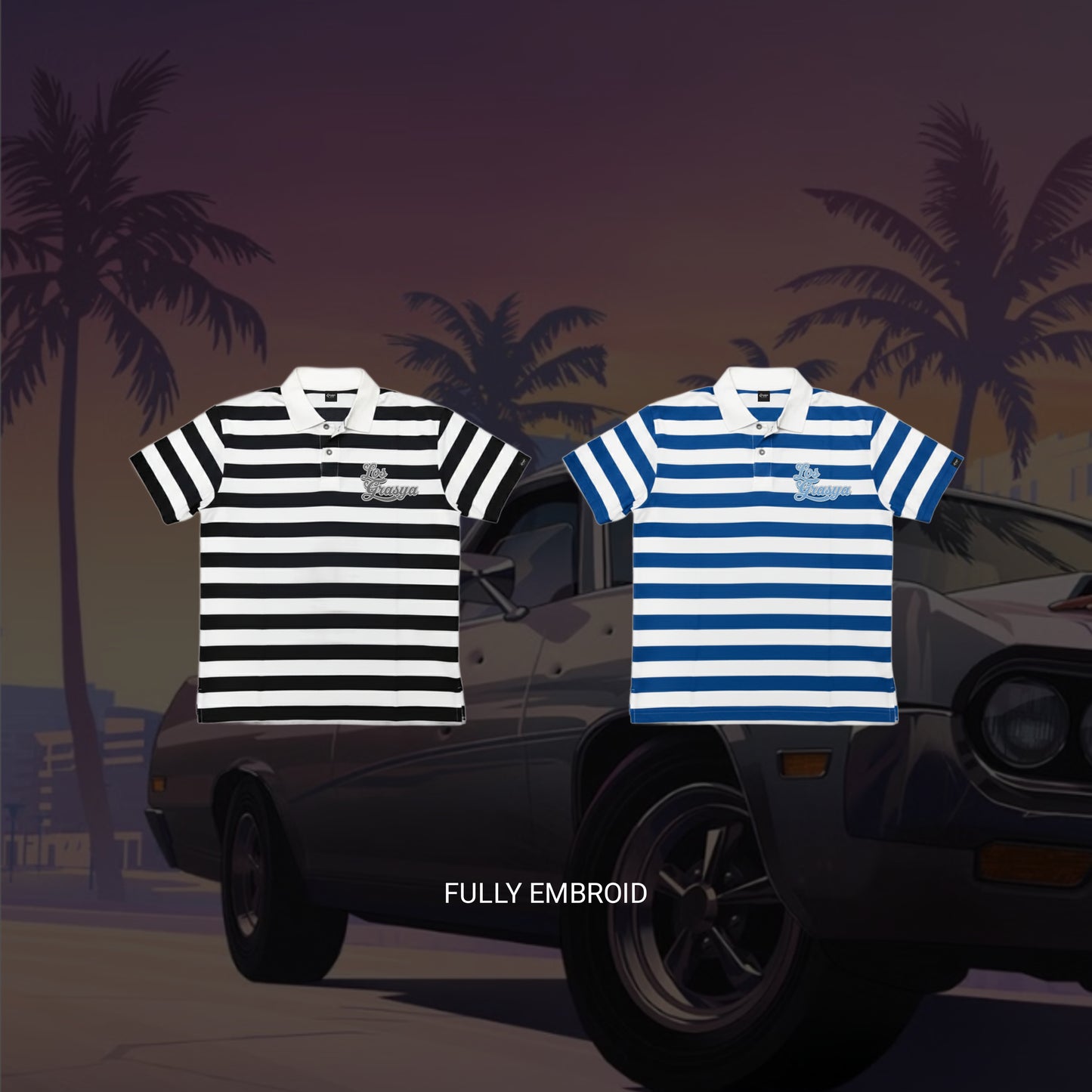 PREMIUM STRIPES POLO SHIRT (FULLY EMBROID)