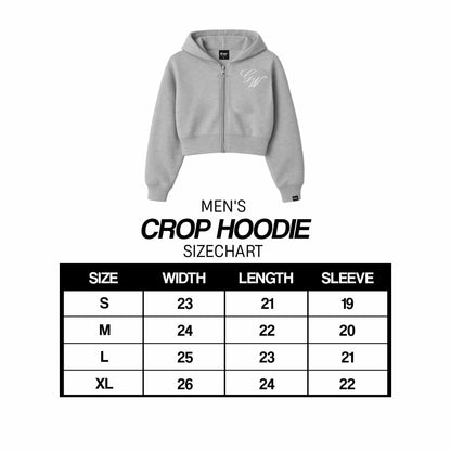 MEN'S CROP HOODIE (Full Zipped)