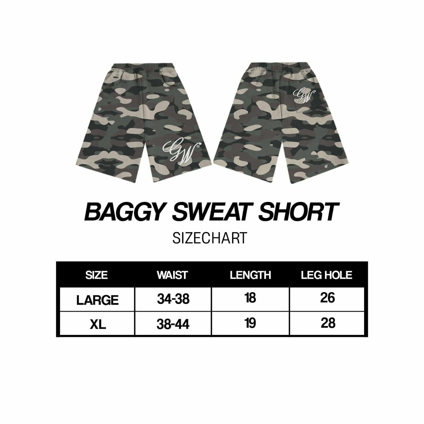 GREEN CAMOU SWEATSHORTS