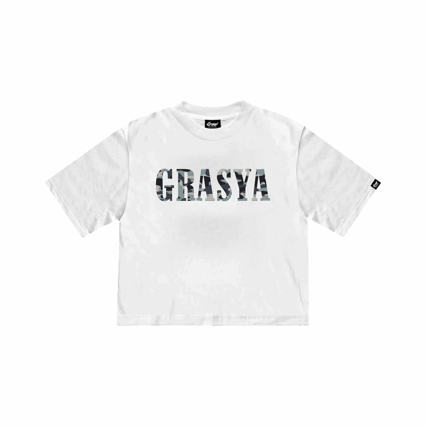 CAMOU LOGO CROP SHIRT