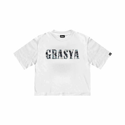 CAMOU LOGO CROP SHIRT