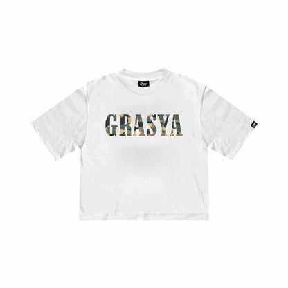 CAMOU LOGO CROP SHIRT