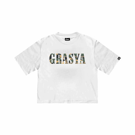 CAMOU LOGO CROP SHIRT